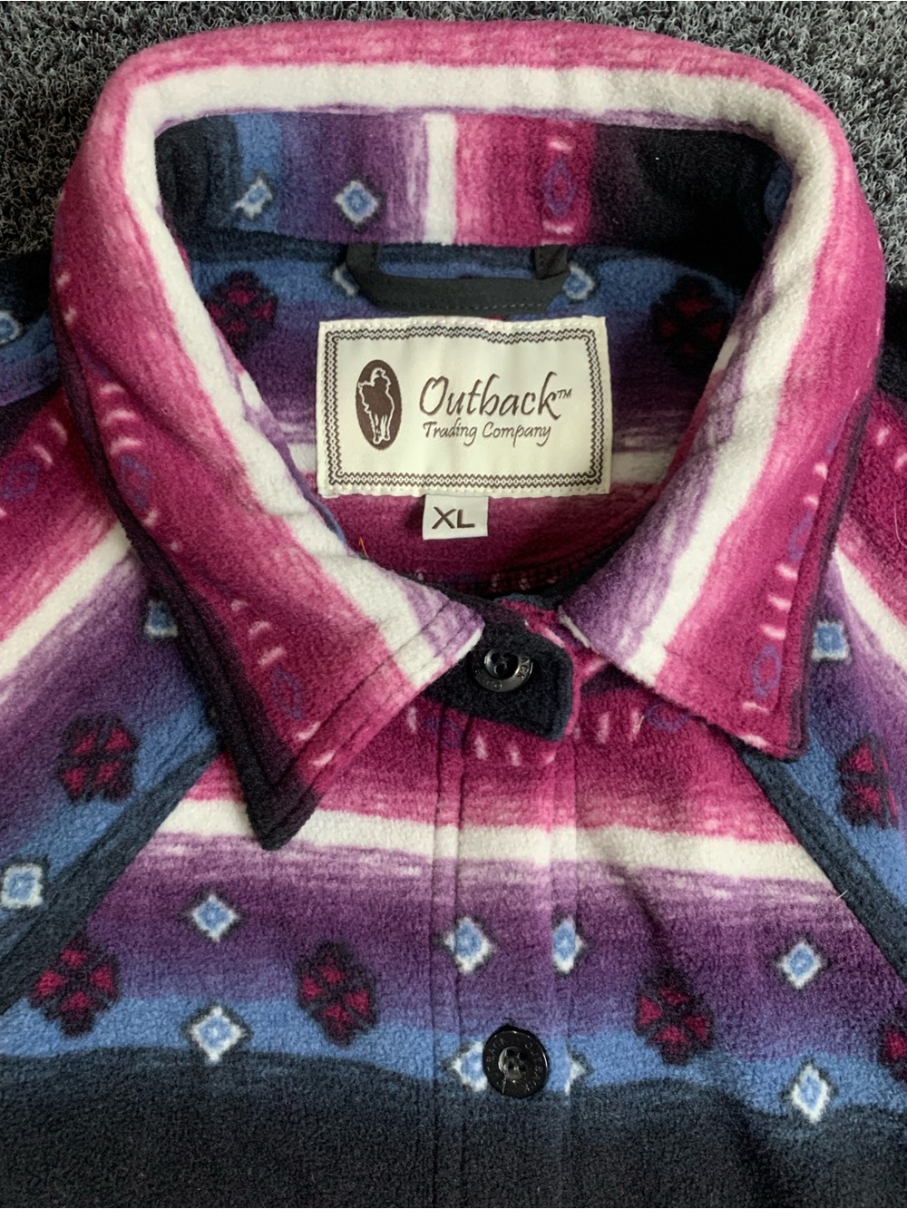 Outback Trading Company Men’s Purple Ombre Fleece Shirt Jacket